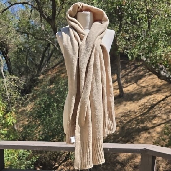 NWT FOR LOVE AND LEMONS SOLANA OVERSIZED KNIT SCARF IN TAN SIZE O/S - Picture 5 of 6